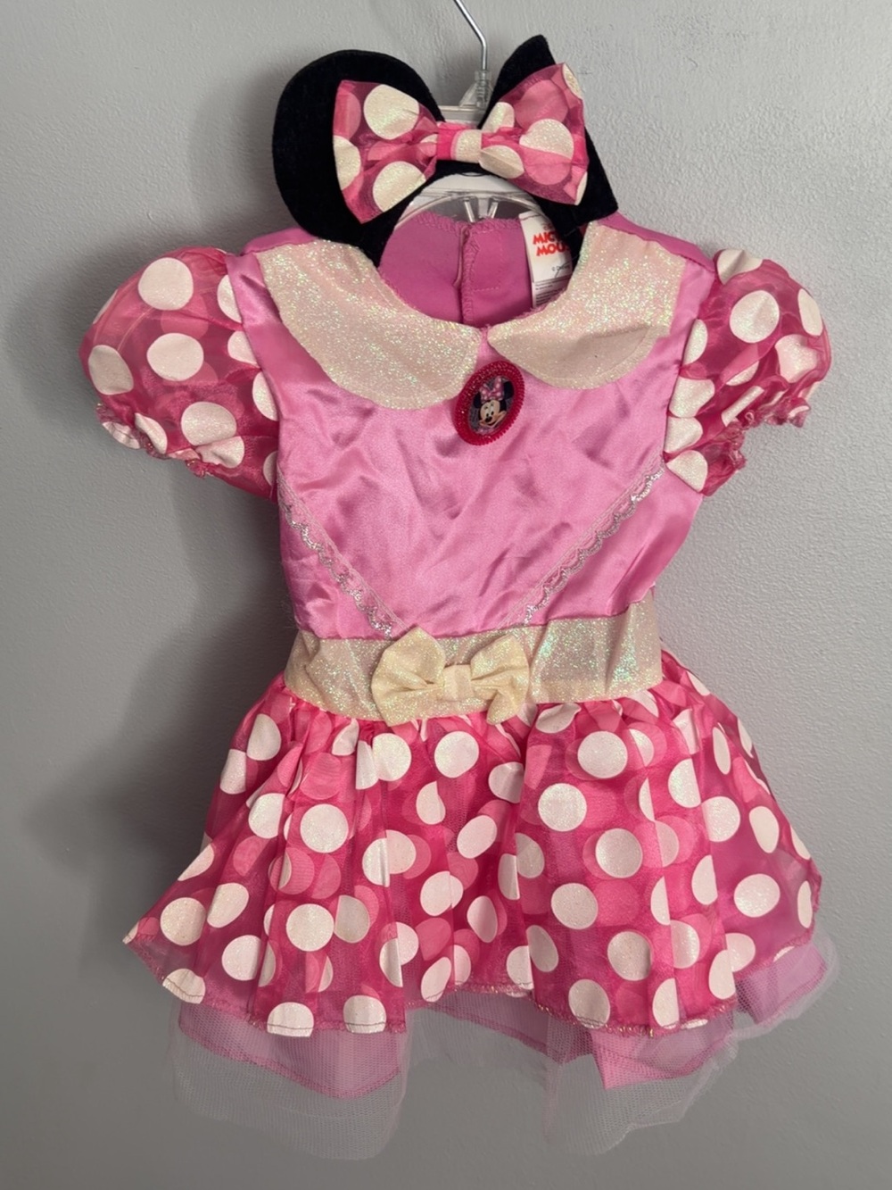 Disney Pink Polka Dot Minnie Mouse Costume with Bow Headband